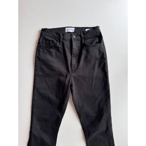 FRAME Ali Noir Black High Rise Skinny Cigarette Jeans, Size 27 - Picture 6 of 14